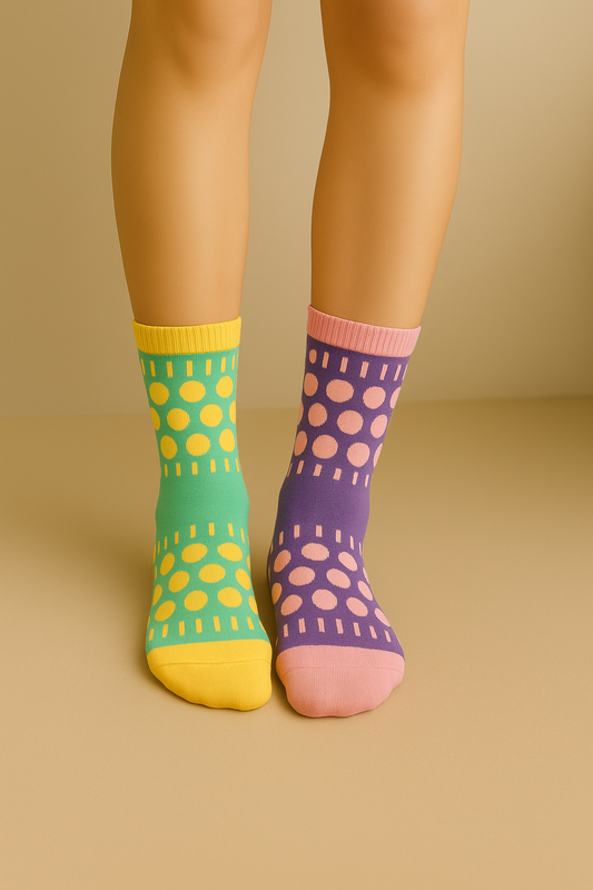 🧦 Polka Dot Cotton Crew Socks – Cute & Playful Korean Style image 1