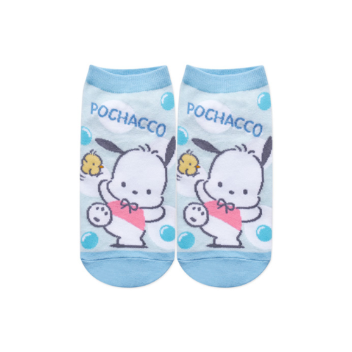 Pochacco Cotton Ankle Socks – White Blue