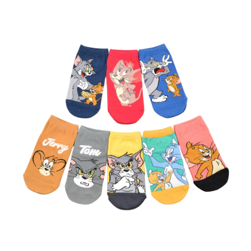 Tom and Jerry Cotton Crew Socks