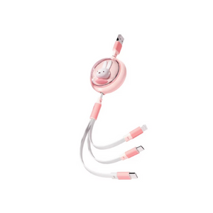 Miffy 3-in-1 Retractable Charging Cable (Pink)