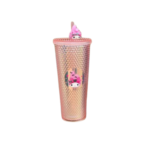 My Melody Figurine Iridescent Straw Cold Drink Cup