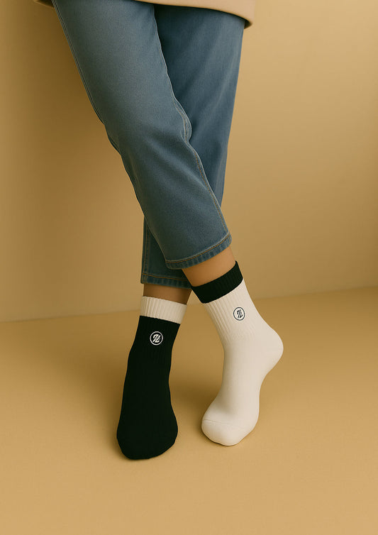 🧦 Embroidered Crew Socks Collection – Floral & Animal-Inspired Designs image 1