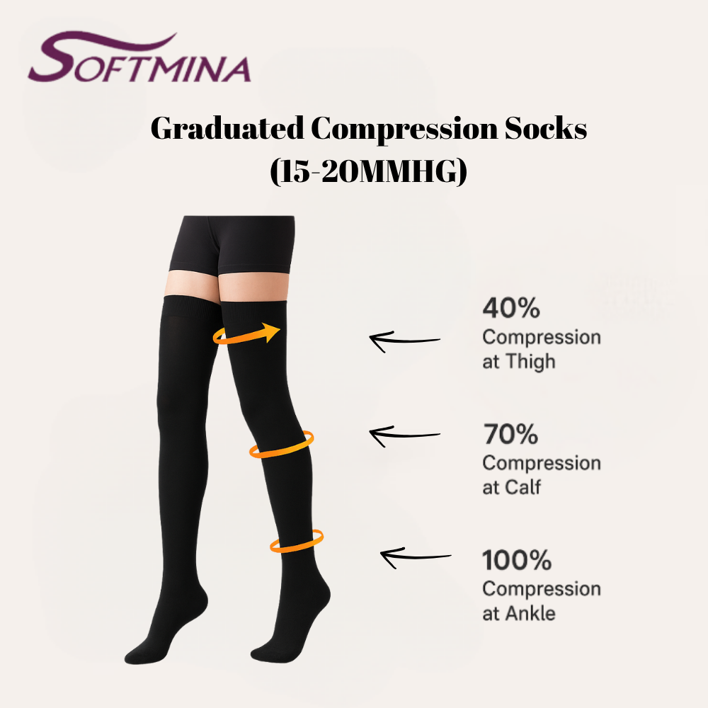 🩺 Thigh High Medical Compression Socks – Full-Leg Circulation Support image 2